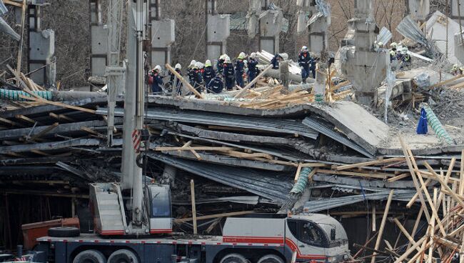 Обрушение строящегося здания на юге Москвы