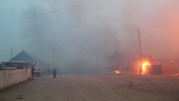 Пожары в поселке Нижний Цасучей на юге Забайкальского края