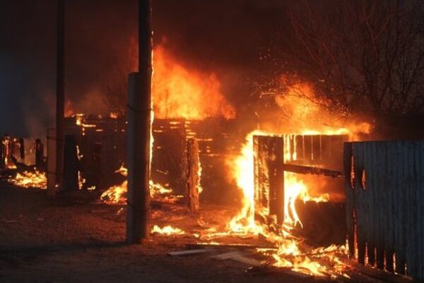Пожары в поселке Нижний Цасучей на юге Забайкальского края