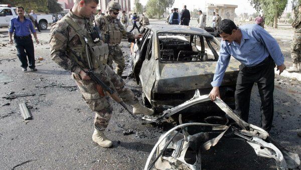 Последствия взрыва в городе Киркук, Ирак