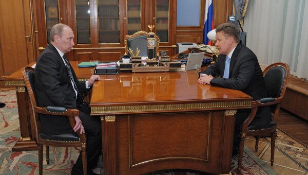 Премьер-министр РФ В.Путин провел встречу с главой Газпрома А.Миллером