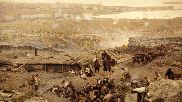 Фрагмент панорамы Оборона Севастополя 1854-1855 г.г. автора Франца Рубо