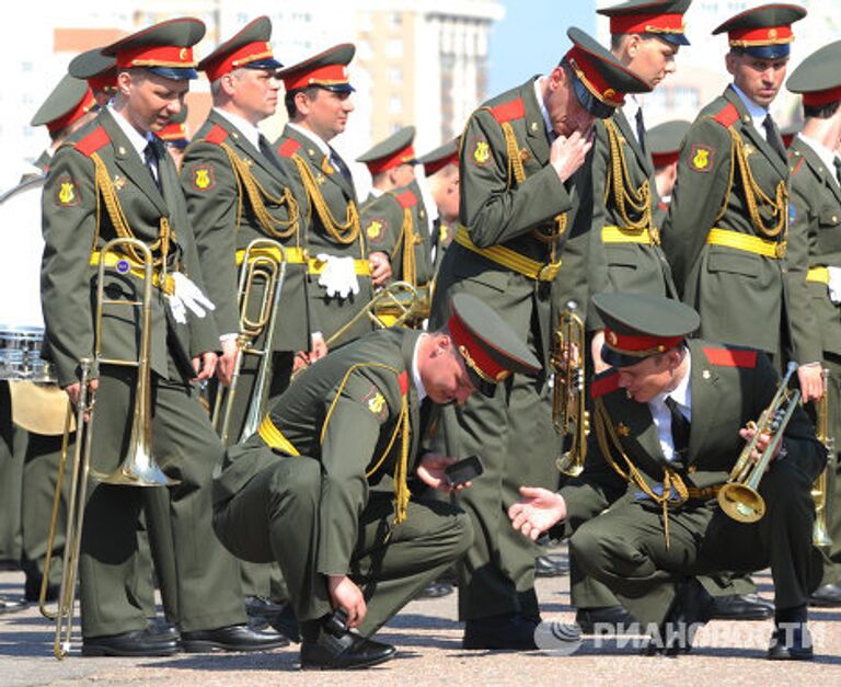 Репетиция Сводного военного оркестра к параду Победы