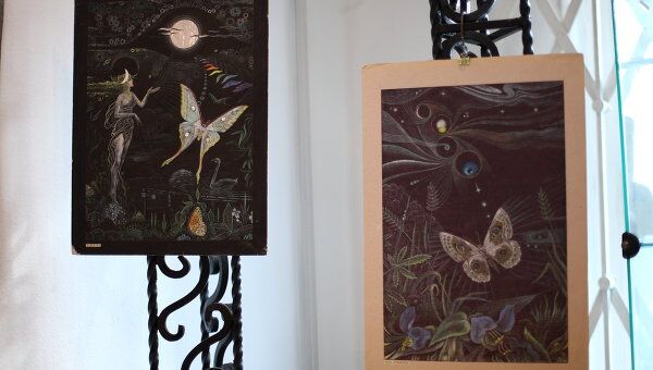 выставка с картины бабочками 