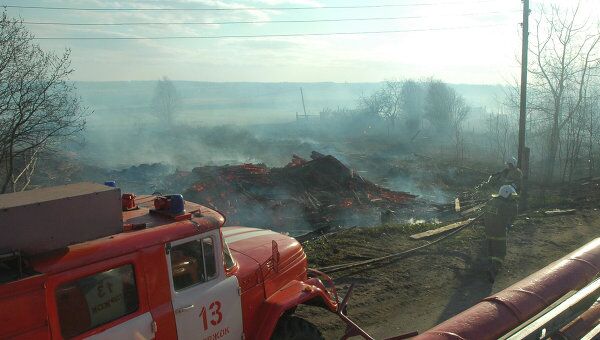 Пожар в поселке Тысяцкое в Тверской области