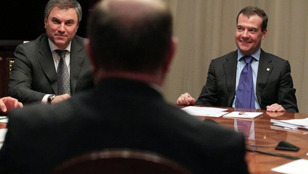 Президент РФ Д.Медведев встретился с руководителями политических партий