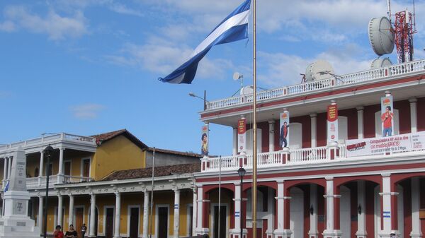 Флаг Никарагуа. Архивное фото