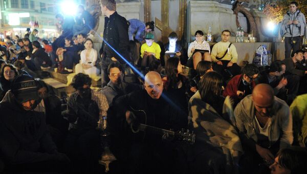 Акция оппозиции в центре Москвы ночью 8 мая
