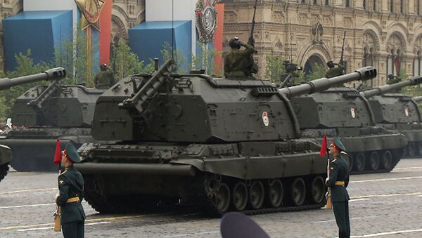 Мста-С, Тополь-М и автомобиль Рысь на параде Победы в Москве