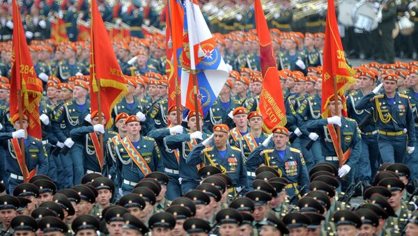 Военный парад, посвященный Дню Победы. Архив
