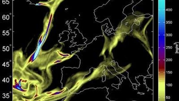 Модель распространения вулканического пепла в атмосфере