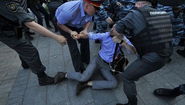 На задержанных на Кудринской площади составлены протоколы