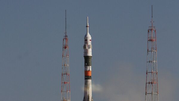 Запуск ракеты Союз-ФГ с пилотируемым КК Союз ТМА-04М