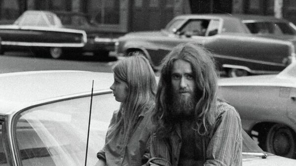 Хиппи на улице Нью-Йорка. 1970