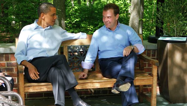 Дмитрий Медведев и Барак Обама проводят неформальную всречу в Кэмп-Дэвиде