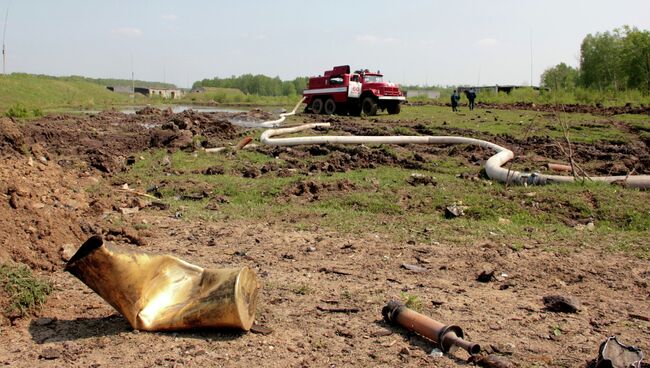 Пожар на складе боеприпасов, архивное фото