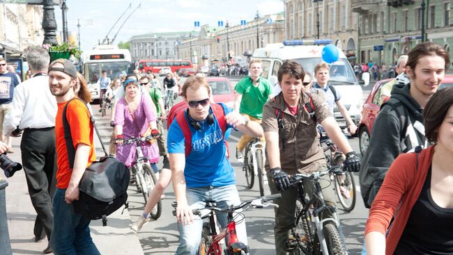 Велогонка в разных городах