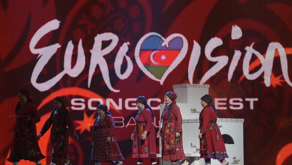 Бурановские бабушки на генеральной репетиции перед первым полуфиналом Евровидения 2012