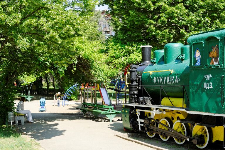 Настоящий паровоз Кукушка,подаренный в свой время Одесским