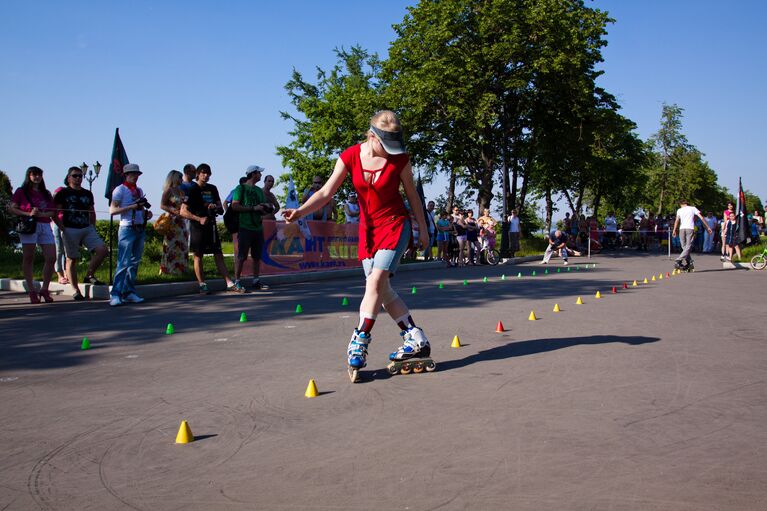 Кроме одиночных выступление в стиле Slalom были показаны и п