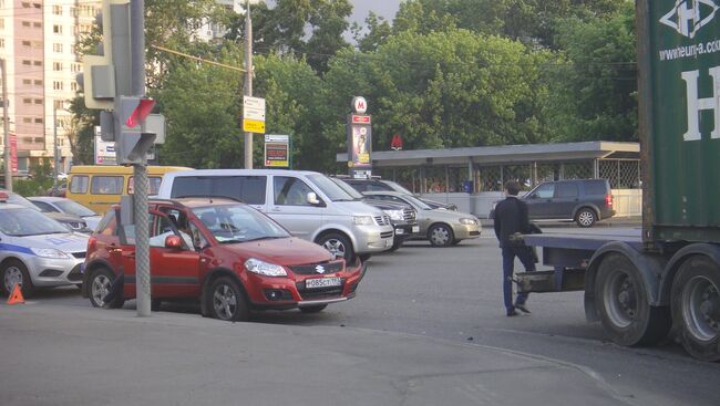 23 мая вечером в центре Москвы в районе станции метро Пролет