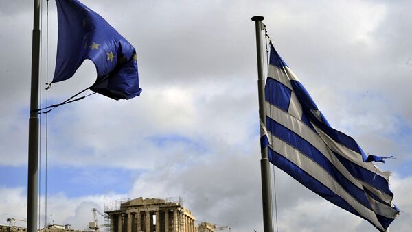 ЕС, Греция, флаги. Архивное фото