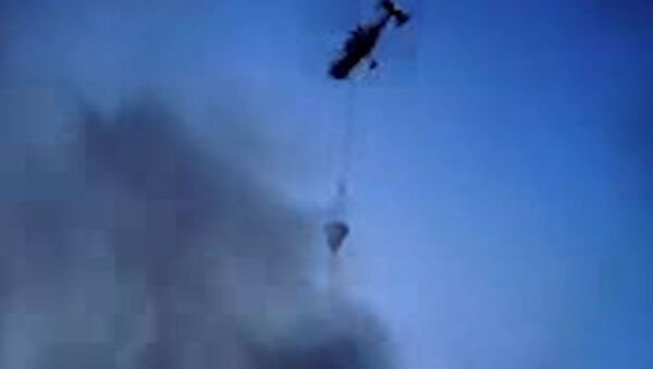 Пожар на рынке в Подмосковье тушили с помощью вертолетов