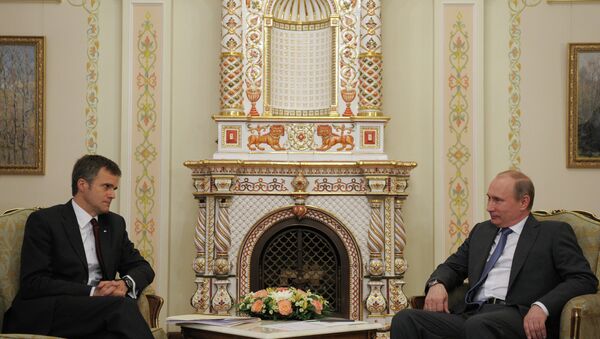 Беседа Владимира Путина с Хельге Лундом