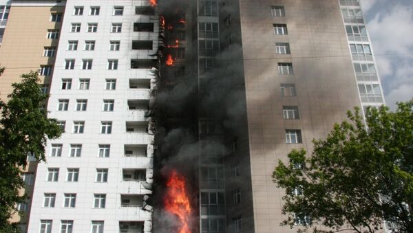 Пожар высотка Москва