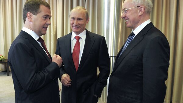 Президент РФ В.Путин и премьер-министр РФ Д.Медведев обсудили с премьером Украины сотрудничество двух стран