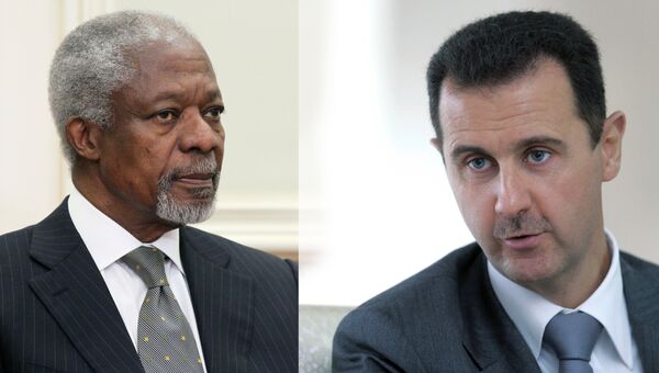 Кофи Аннан и Башар Асад  