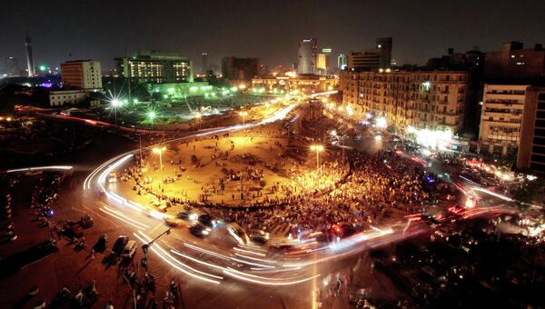 Протестующие на площади Тахрир в Каире в ночь на 29 мая