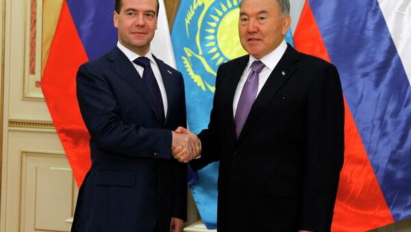 Дмитрий Медведев и Нурсултан Наазарбаев. Архивное фото