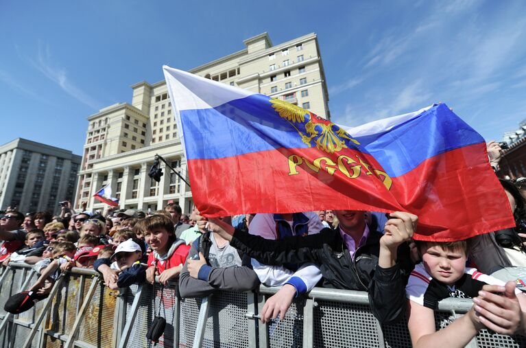 Чествование сборной России по хоккею в Москве