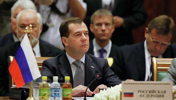 Премьер-министр РФ Д.Медведев принимает участие в заседании Совета глав правительств СНГ в Ашхабаде