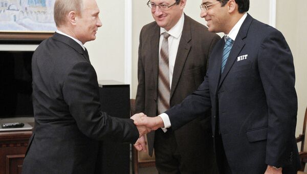 Встреча президента РФ Владимира Путина с Вишванатаном Анандом и Борисом Гельфандом