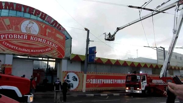 На юге Москвы во второй раз загорелся Москворецкой рынок