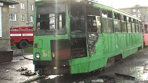 Во время грозы в Ангарске сгорел трамвай