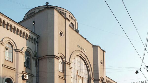 Здание Московского почтамта и телеграфа. Мясницкая улица, 26. Архивное фото
