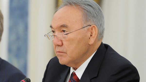 Президент Казахстана Нурсултан Назарбаев на российско-казахстанских переговорах в резиденции Акорда в Астане