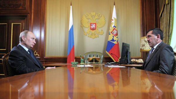 Встреча Владимира Путина с Юнус-Беком Евкуровым
