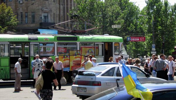 Трамвай, где произошло возгорание пороха в Днепропетровске