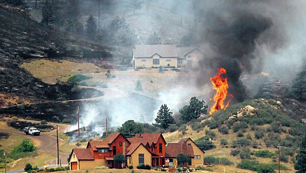 Природный пожар в штате Колорадо, США