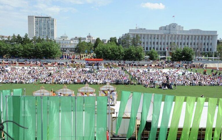 Празднование Дня России в Омске завершилось театрализованным представлением