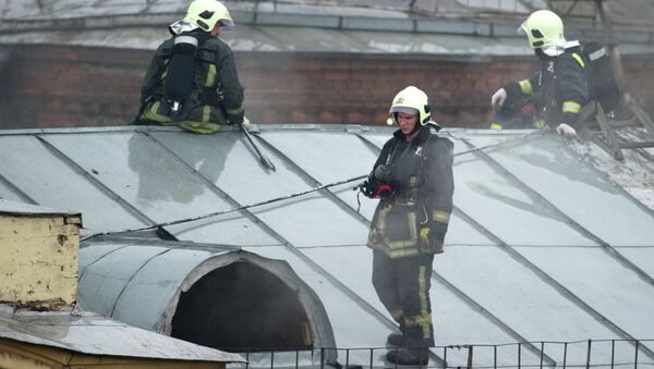 Пожар в административном здании в Москве