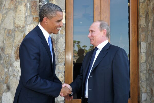 Президент РФ Владимир Путин встретился с президентом США Бараком Обамой Президент РФ Владимир Путин встретился с президентом США Бараком Обамой