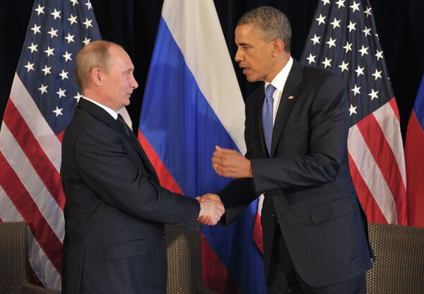 Президент РФ В.Путин встретился с президентом США Б.Обамой Президент РФ В.Путин встретился с президентом США Б.Обамой