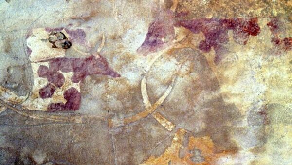 Наскальные рисунки в пещерах южной Ливии, изображающие сцены из жизни древних скотоводов