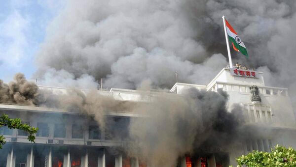 Пожар в здании секретариата (администрации) штата Махараштра в Мумбаи