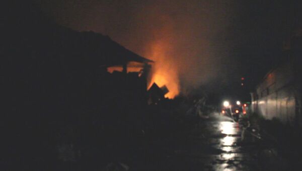 Крупный пожар на Кузбасском пищекомбинате. Кадры с места ЧП